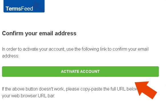 Activate TermsFeed Account
