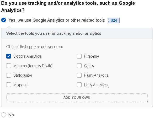 TermsFeed Google Analytics