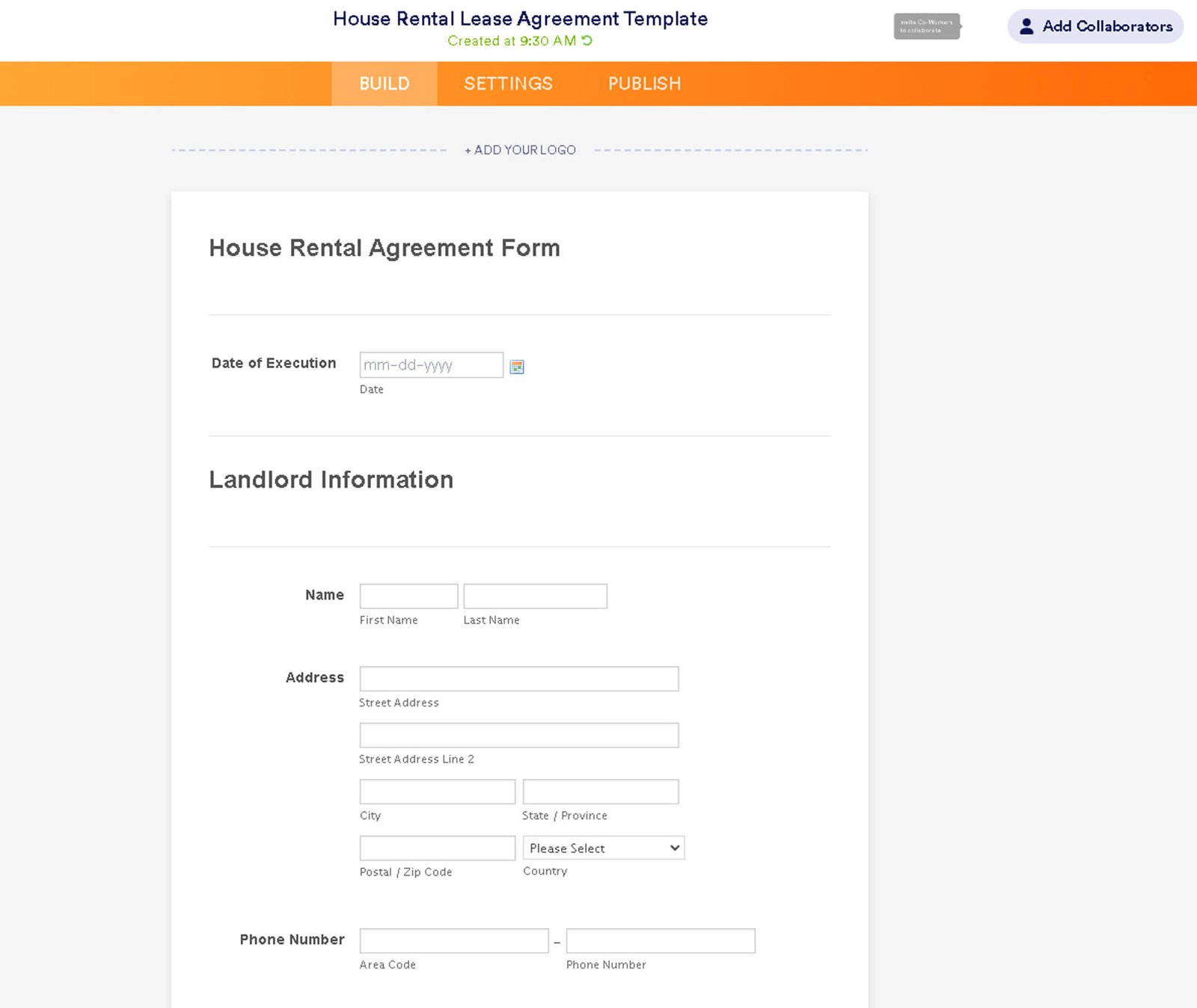 Jotform Form Builder Template